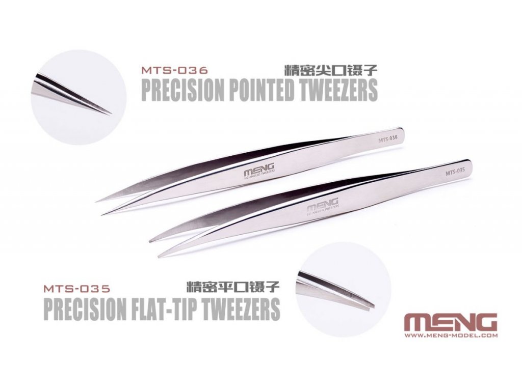MENG MTS-035 Tweezers Precision Flat-Tip