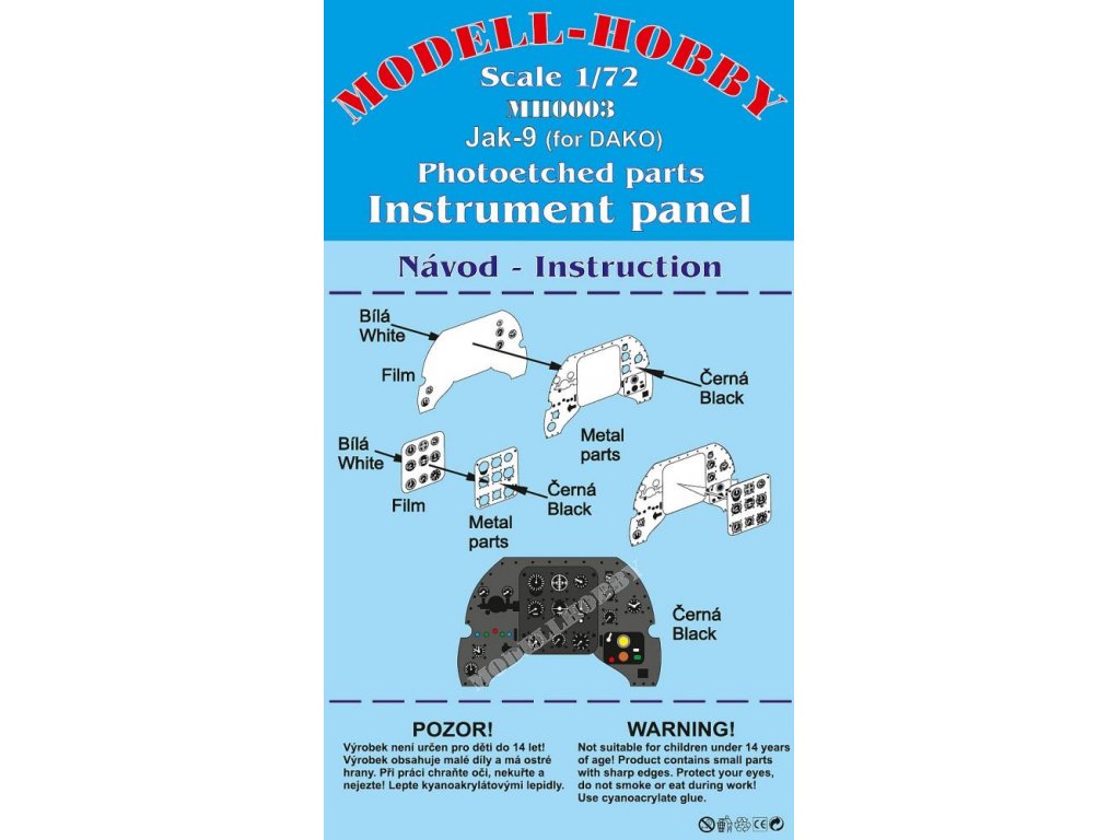 MH MODELS Yak-9 Photoetched parts instrument panel for Dakoplast ex Modell-Hobby