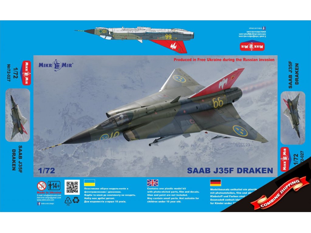 MIKROMIR 1/72 SAAB J35F Draken