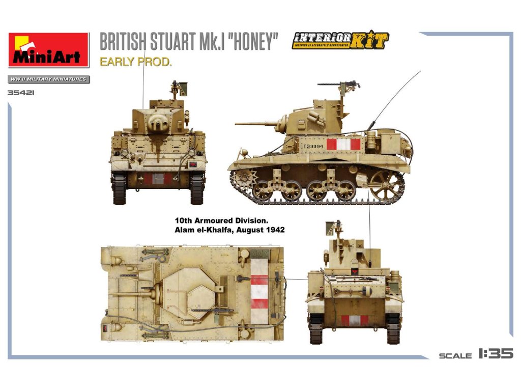 MINIART 1/35 35421 British Stuart Mk.I "Honey" Early Prod. Interior Kit