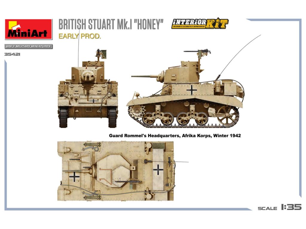 MINIART 1/35 35421 British Stuart Mk.I "Honey" Early Prod. Interior Kit