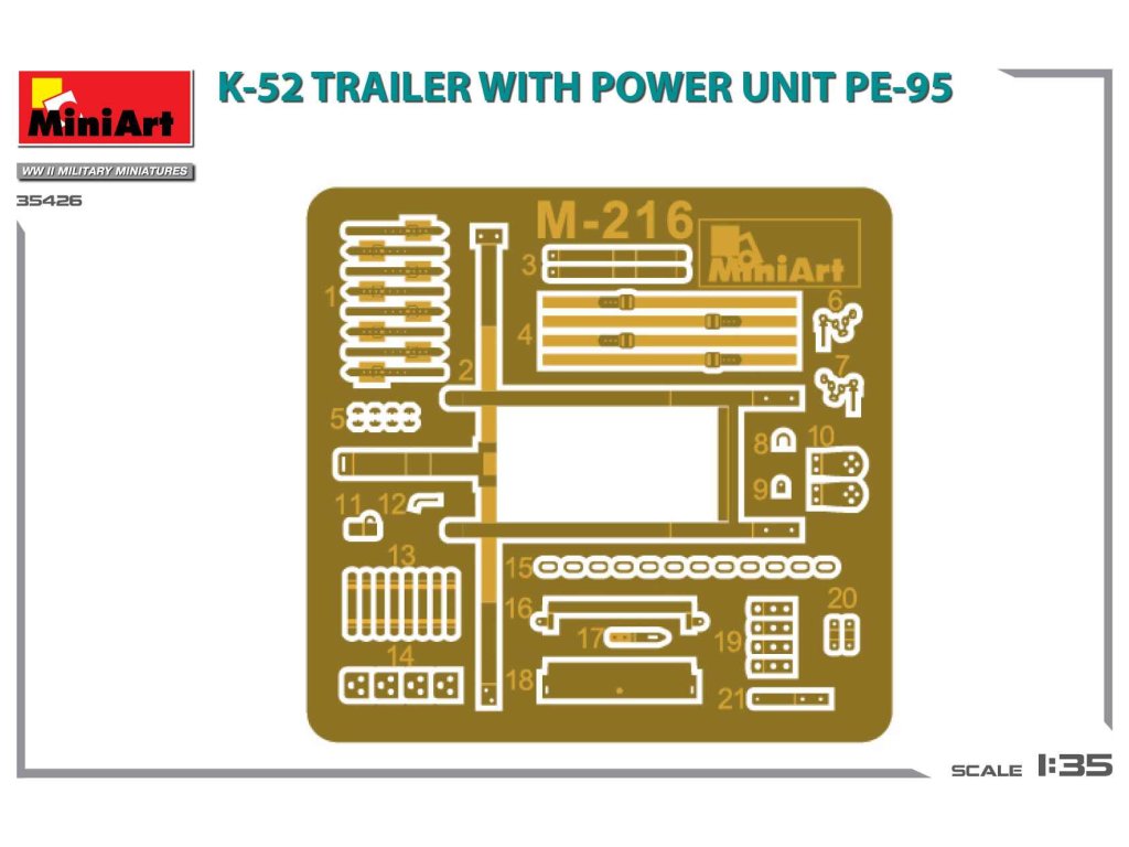 MINIART 1/35 35426 K-52 Trailer w/ Power Unit PE-95