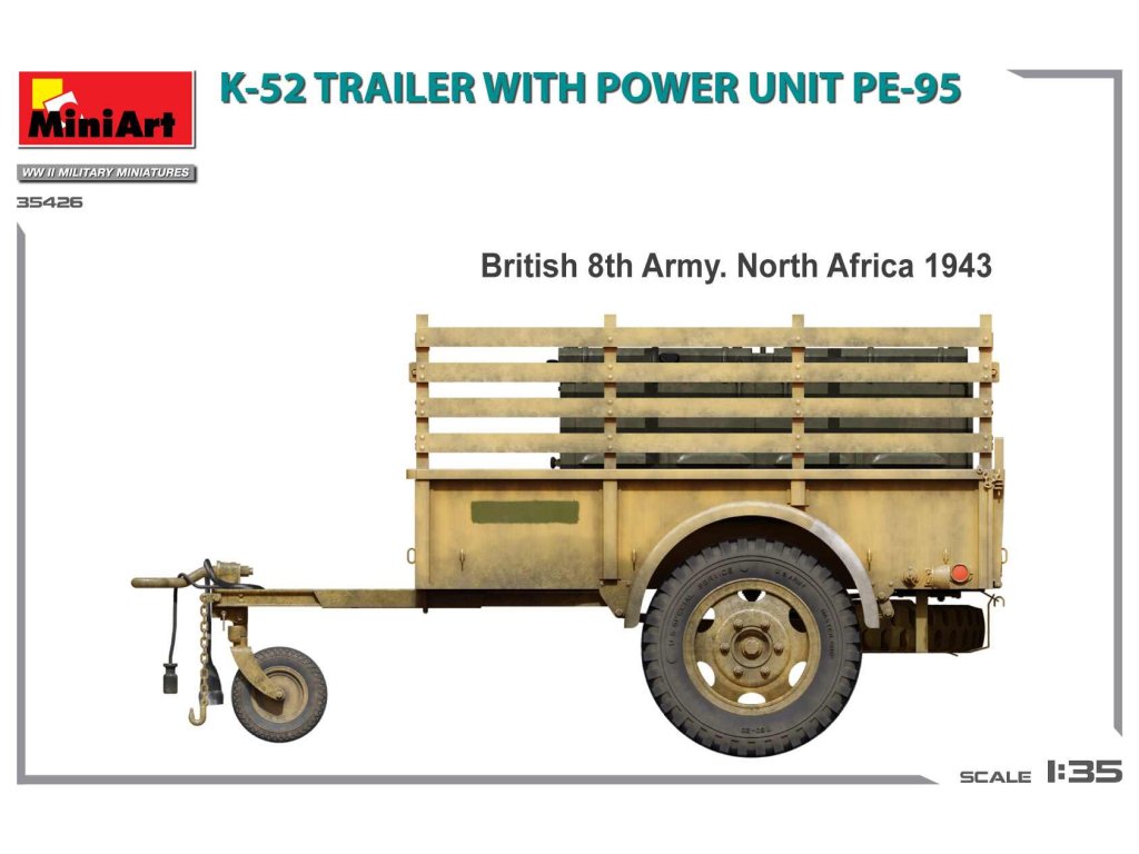 MINIART 1/35 35426 K-52 Trailer w/ Power Unit PE-95