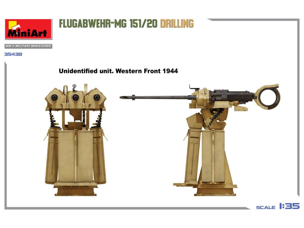 MINIART 1/35 35438 Flugabwehr-MG 151/20 Drilling