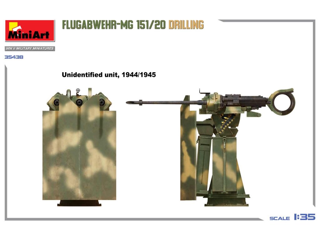 MINIART 1/35 35438 Flugabwehr-MG 151/20 Drilling