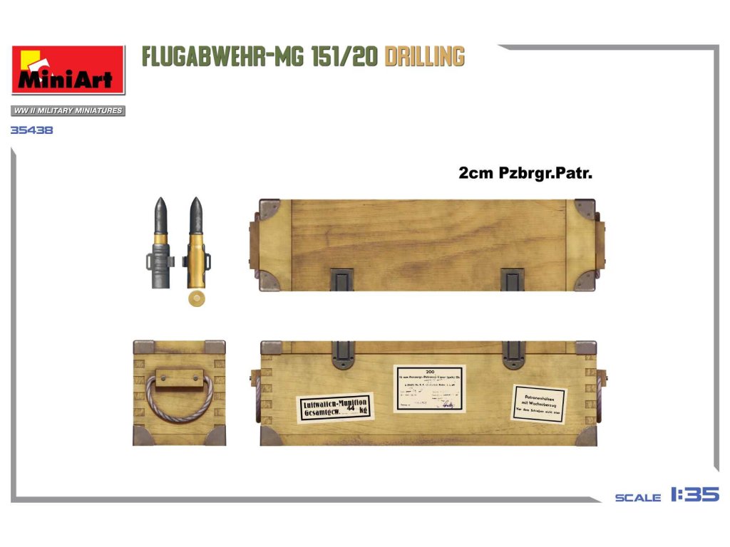 MINIART 1/35 35438 Flugabwehr-MG 151/20 Drilling