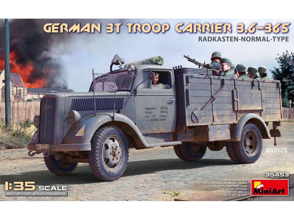 MINIART 1/35 35453 German 3T Troop Carrier 3,6-36S Radkasten-Normal-Type