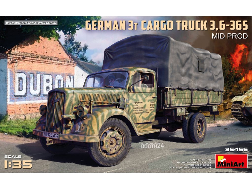 MINIART 1/35 35456 German 3T Cargo Truck 3,6-36S Mid Prod