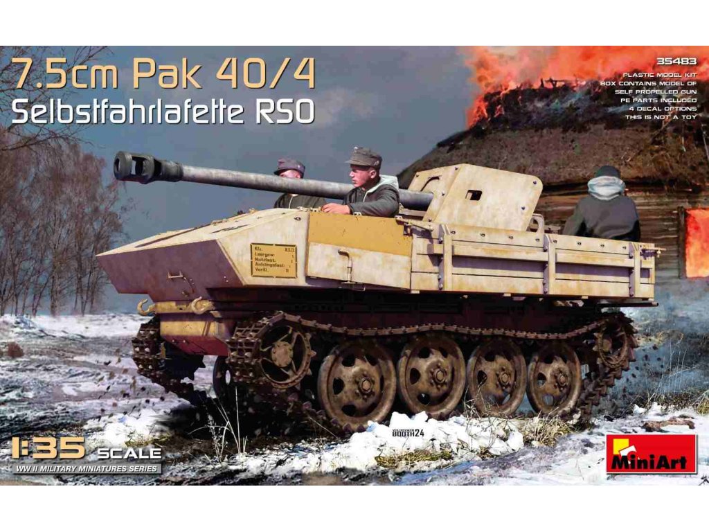 MINIART 1/35 35483 Slebstfahrlafette RSO 7,5 cm Pak 40/4