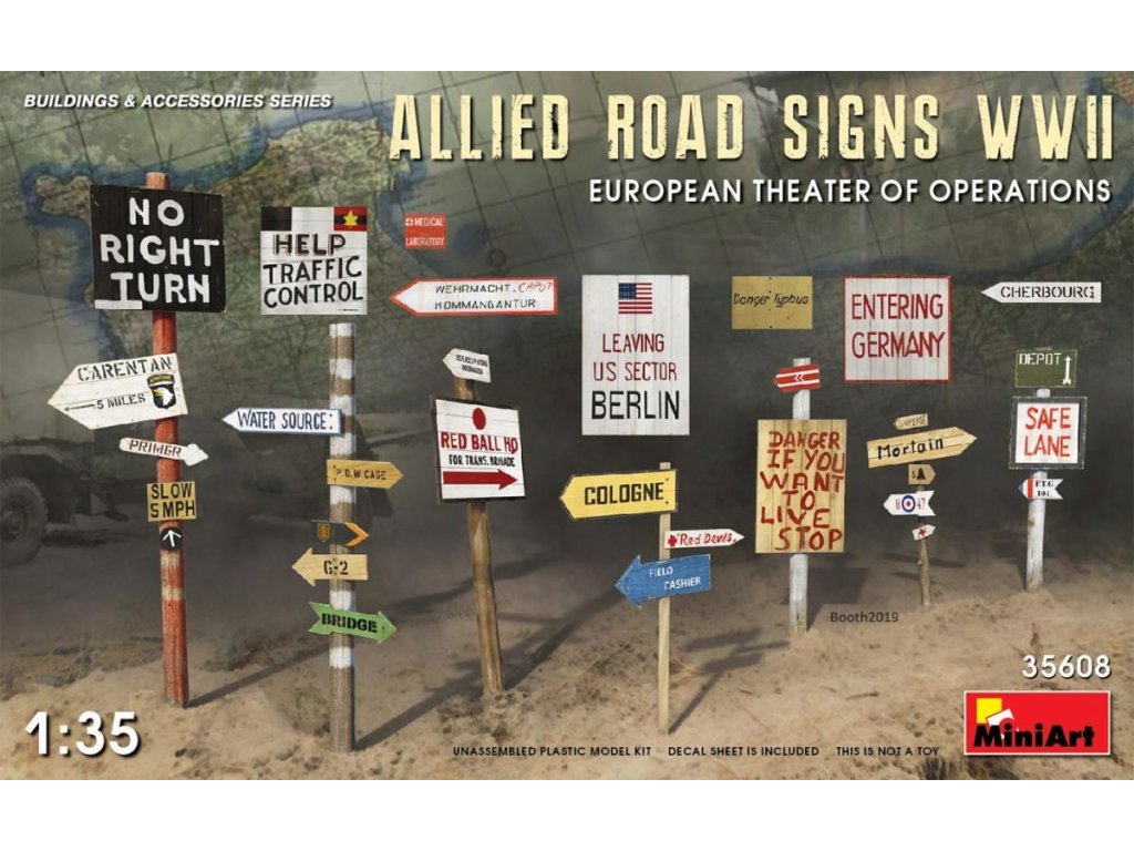 MINIART 1/35 Allied Road Signs WWII Europe Theat