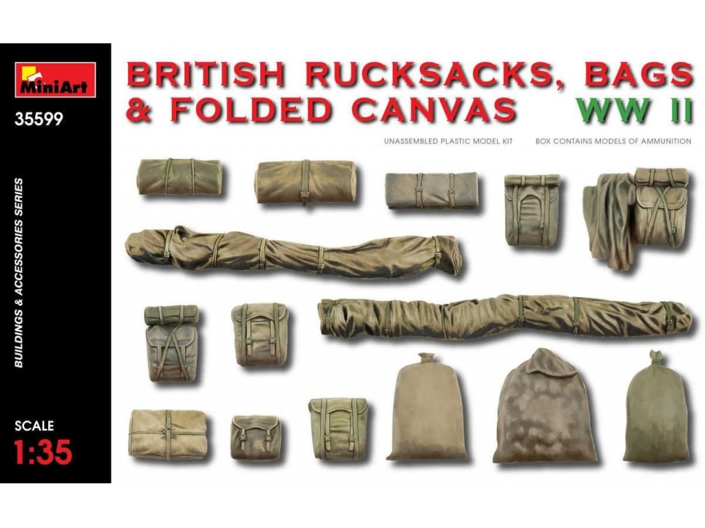 MINIART 1/35 British Rucksacks.Bags folded canvas