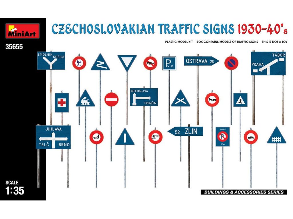 MINIART 1/35 Czechoslovakian Traffic Signs 1930-40's