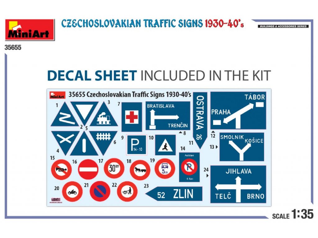 MINIART 1/35 Czechoslovakian Traffic Signs 1930-40's