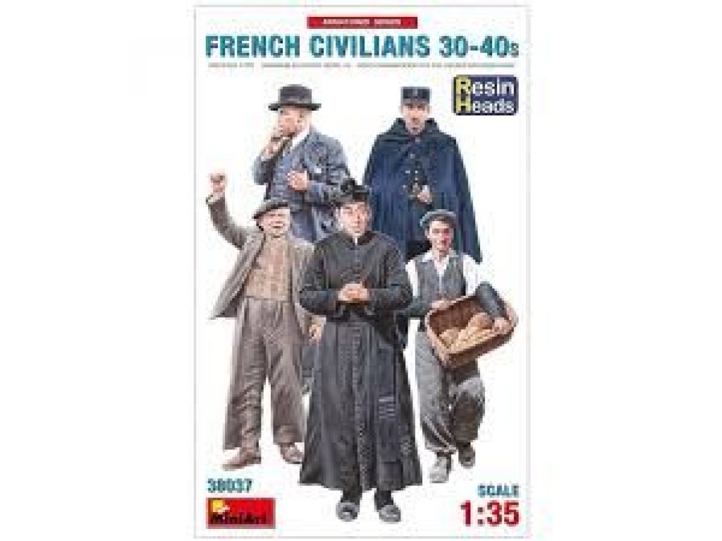 MINIART 1/35 French Civilians 1930-40s (w/ resin heads)