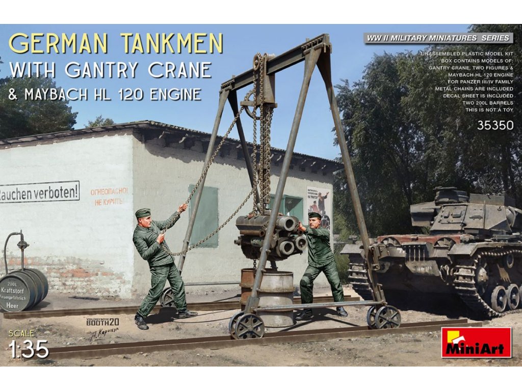 MINIART 1/35 German Tankmen w/ Gantry Crane Maybach HL 120