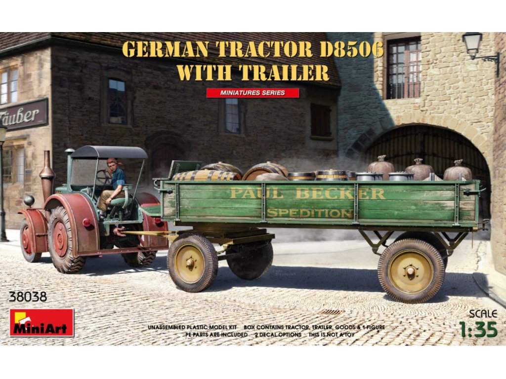 MINIART 1/35 German Tractor D8506 with Trailer (2x camo)