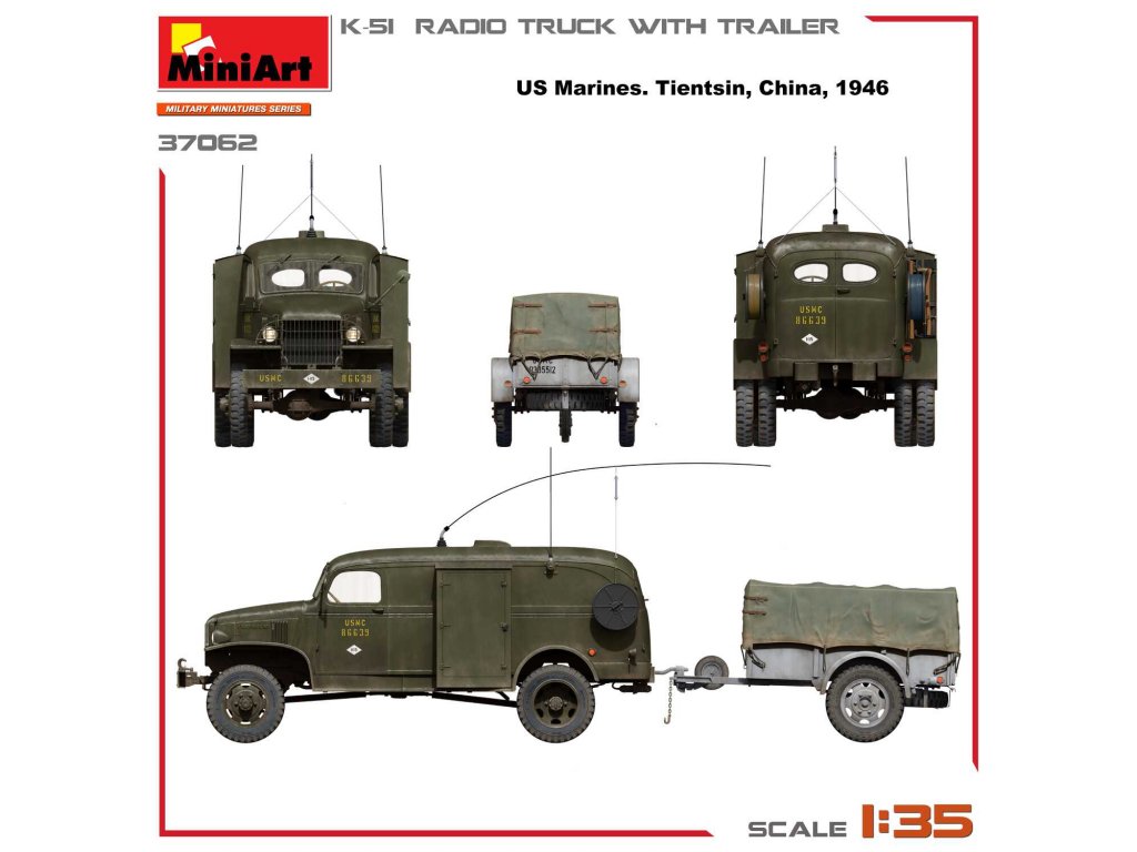 MINIART 1/35 K-51 Radio Truck With Trailer