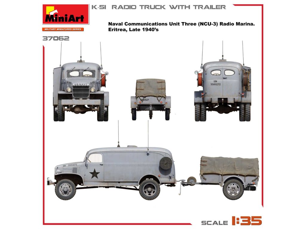 MINIART 1/35 K-51 Radio Truck With Trailer