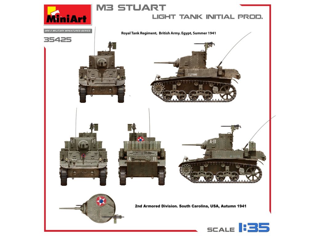 MINIART 1/35 M3 Stuart Light Tank Initial Production