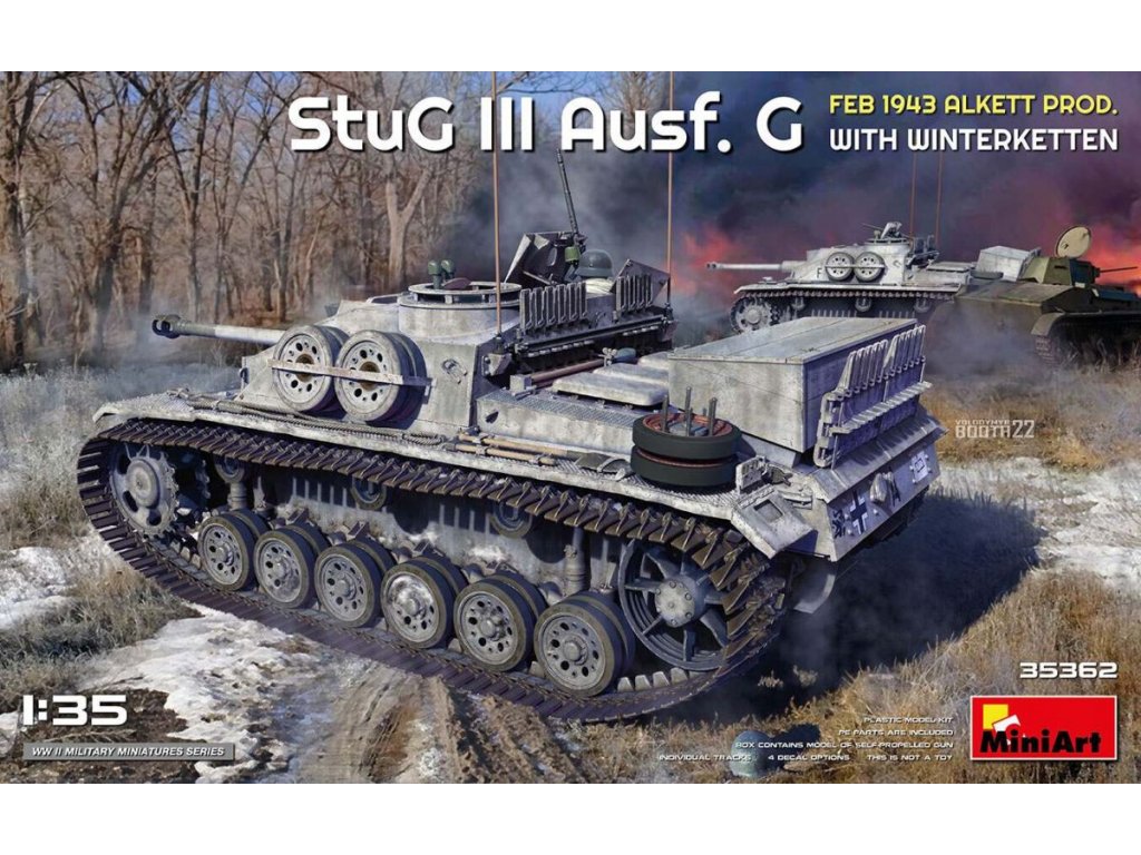 MINIART 1/35 StuG III Ausf.G 1943 Alkett P.w/ Winterketten