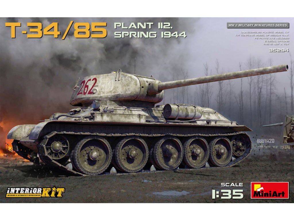 MINIART 1/35 T-34-85 Plant 112, Spring 1944 w/Interior Kit