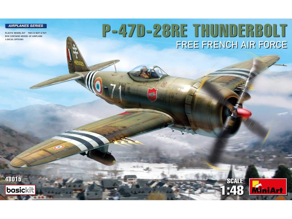 MINIART 1/48 P-47D-28RE Thunderbolt Basic Kit Free French Air Force