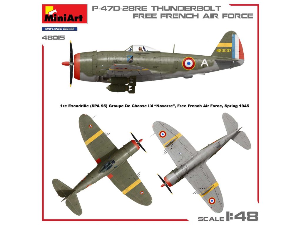 MINIART 1/48 P-47D-28RE Thunderbolt Basic Kit Free French Air Force