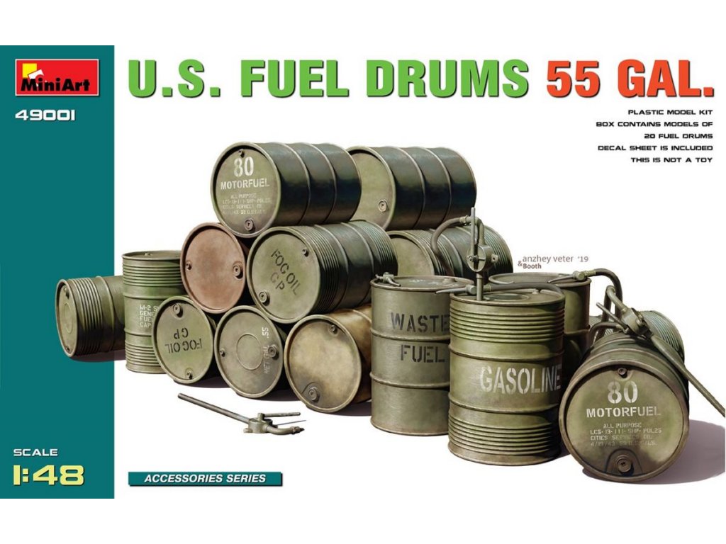 MINIART 1/48 U.S. Fuel Drums 55 Gal.