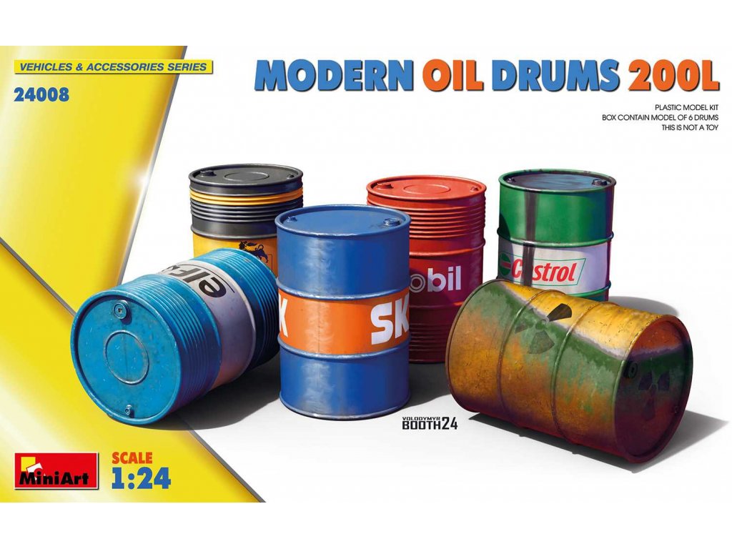 MINIART 24008 1/24 Modern Oil Drums 200 L