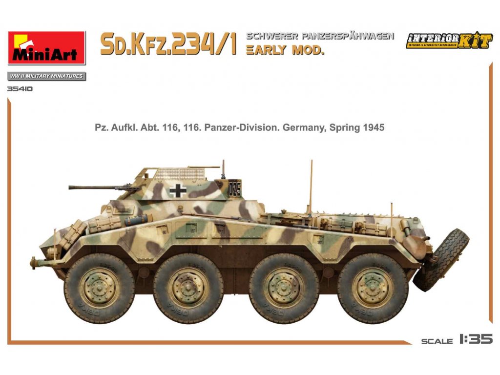 MINIART 35410 1/35 Sd. Kfz. 234/1 Schwerer Panzerspahwagen Early Mod. Interior Kit