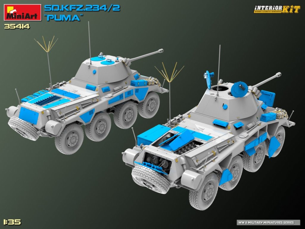 MINIART 35414 1/35 Sd.Kfz.234/2 Puma Full Interior Kit