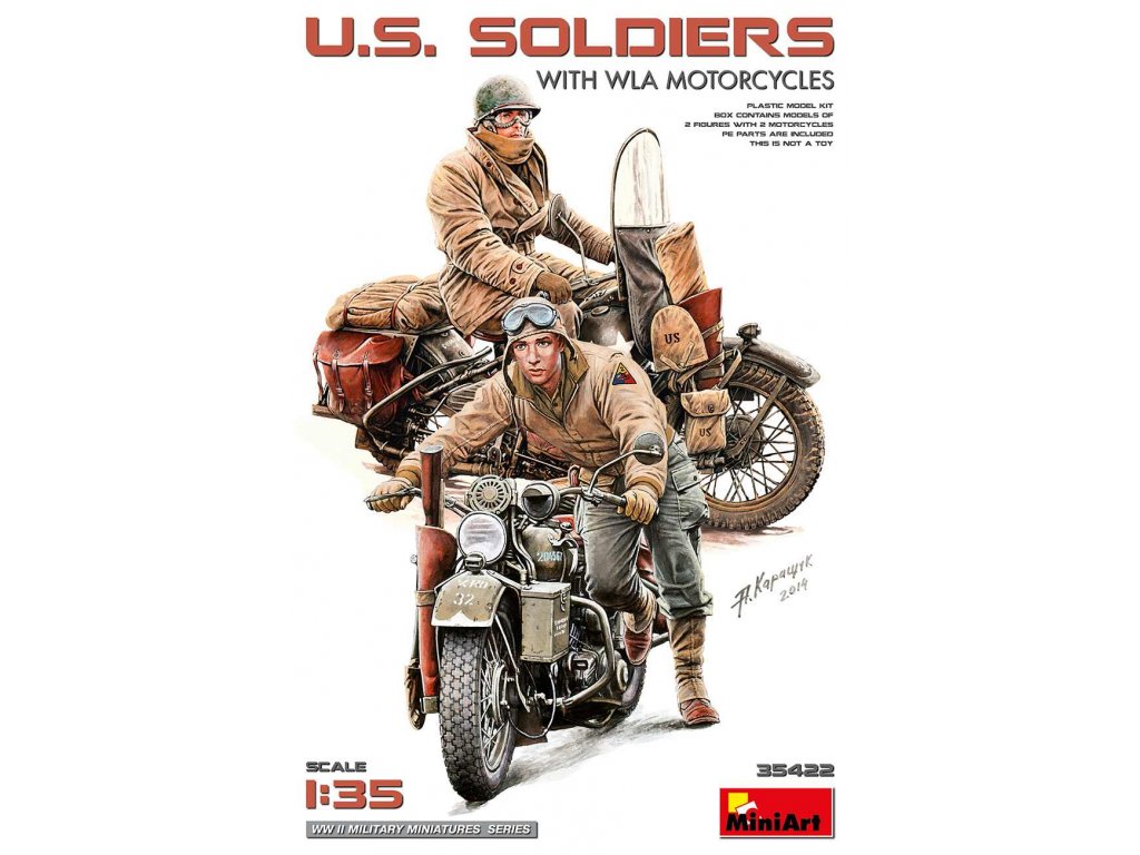 MINIART 35422 1/35 U.S. Soldiers with WLA Motorcycles