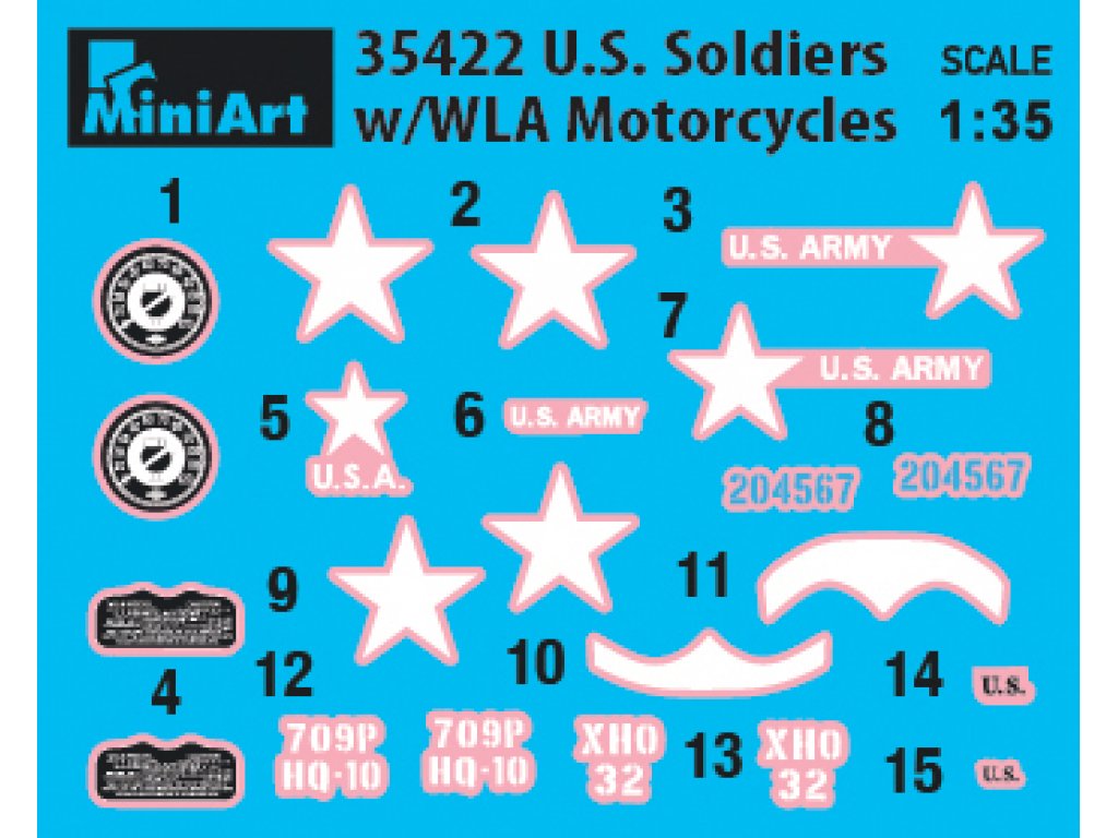 MINIART 35422 1/35 U.S. Soldiers with WLA Motorcycles