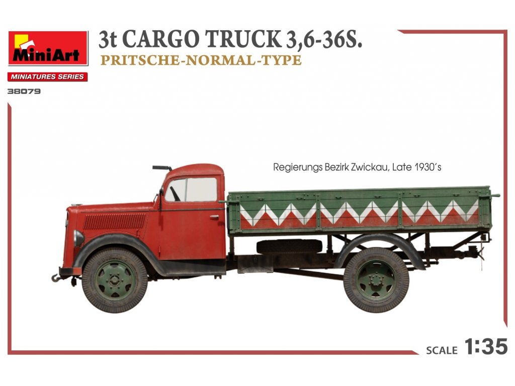 MINIART 38079 1/35 3t Cargo Truck 3,6-36S. Pritsche-Normal-Type