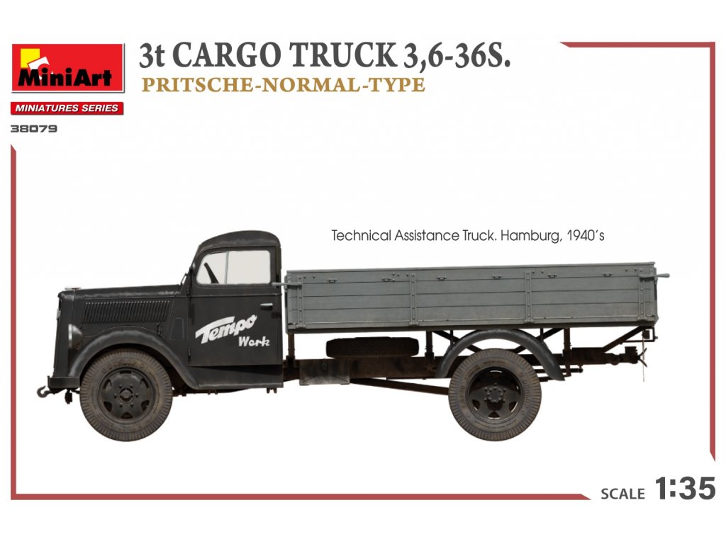 MINIART 38079 1/35 3t Cargo Truck 3,6-36S. Pritsche-Normal-Type