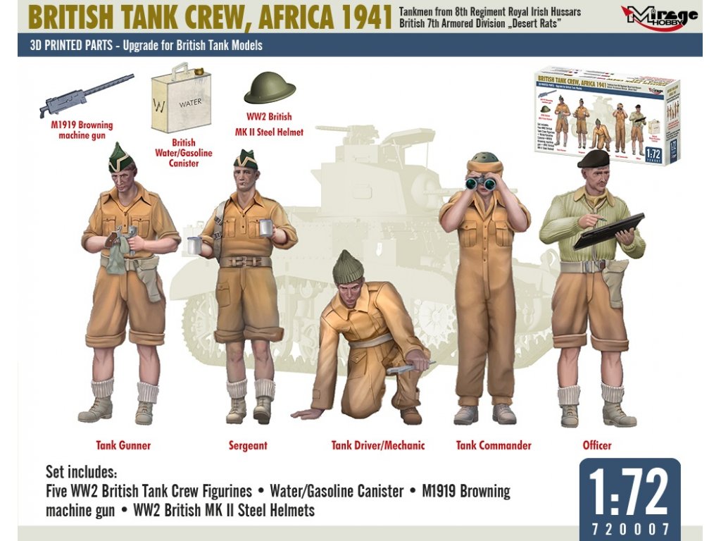 MIRAGE 1/72 British Tank Crew, Africa 1941