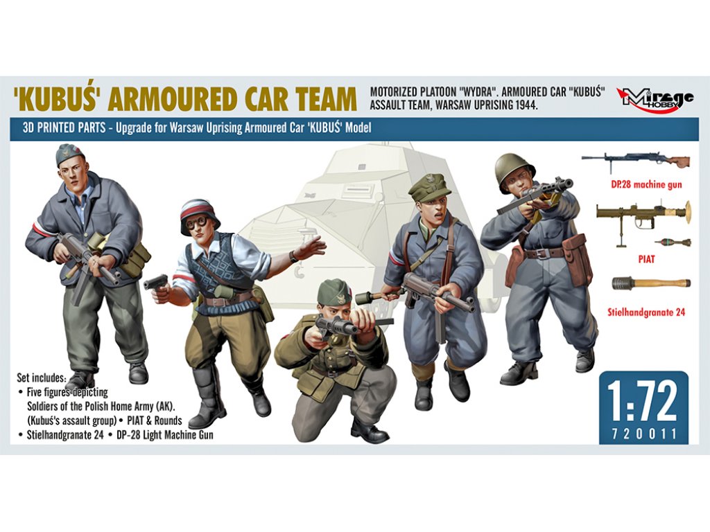 MIRAGE 1/72 Kubuś Armoured Car Team