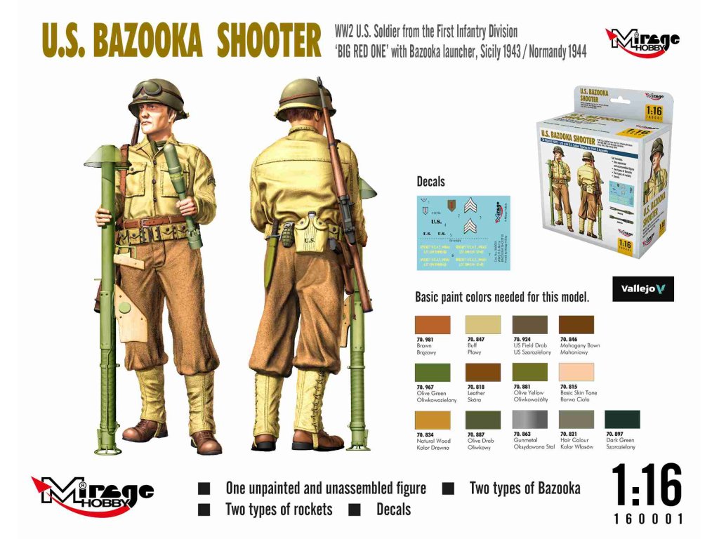 MIRAGE 160001 1/16 U.S. Bazooka Shooter