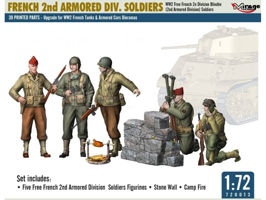 MIRAGE 720013 1/72 French 2nd Armored Div. Soldiers