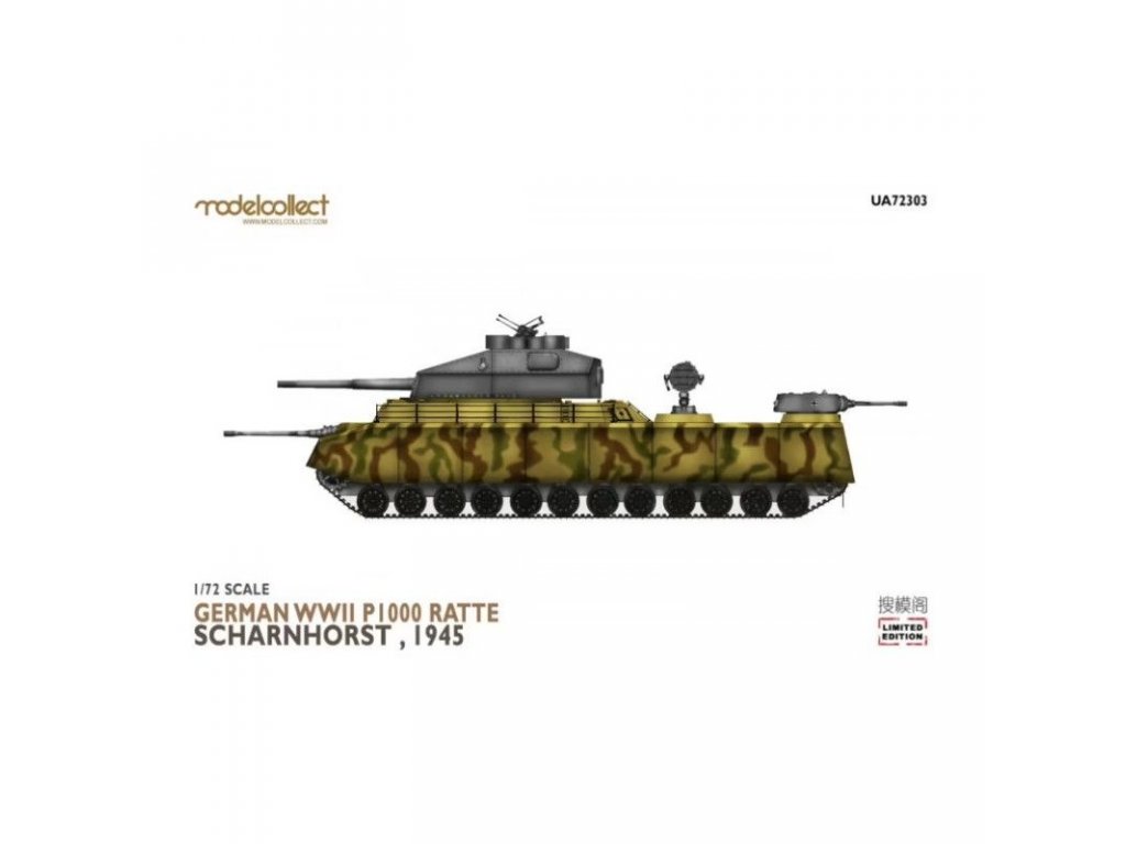 MODELCOLLECT 1/72 German WWII P1000 Ratte Scharnhorst, 1945