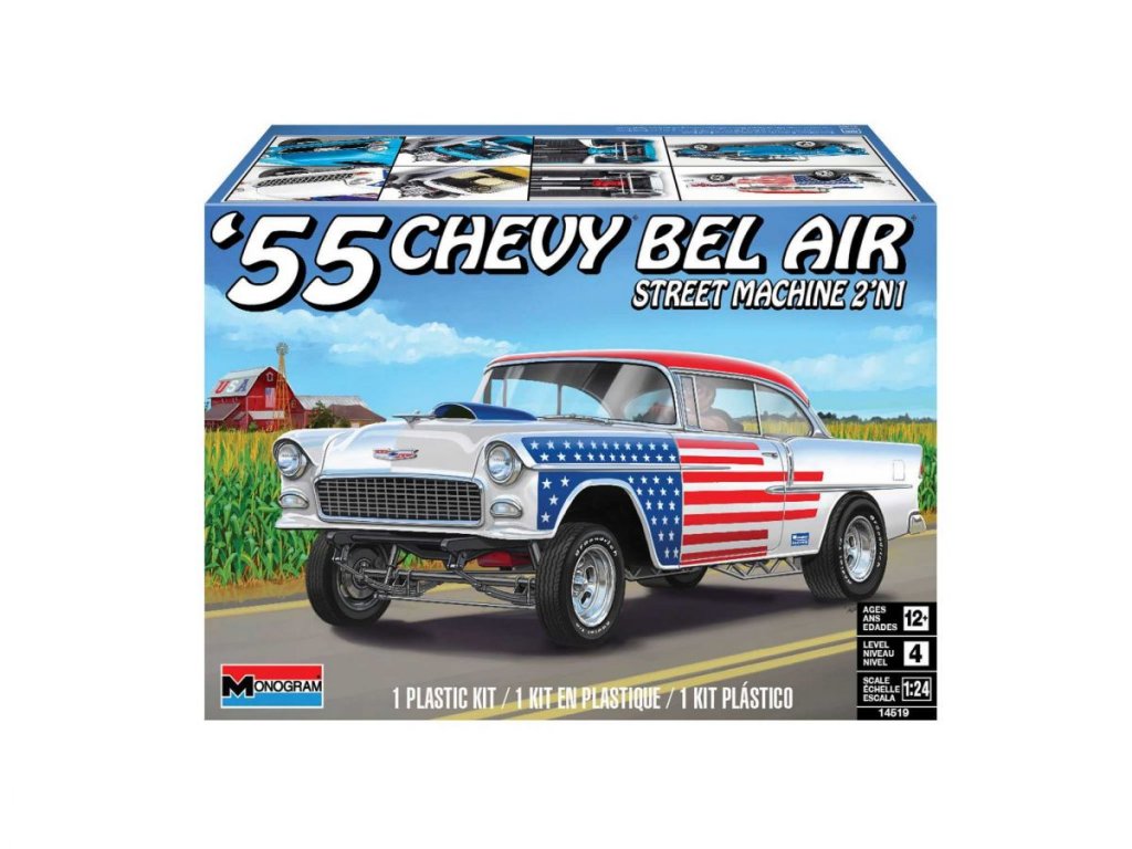 MONOGRAM 4519 '55 Chevy Bel Air Street Machine 2'n1 1/24