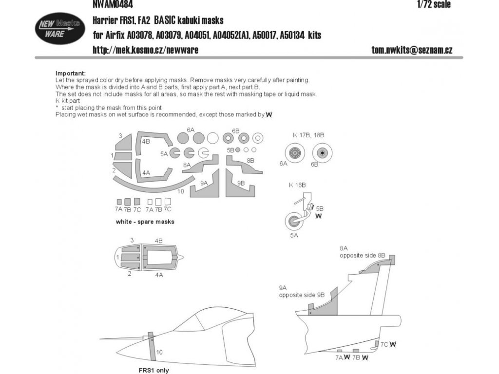 NEW WARE 1/72 Mask Harrier FRS. 1/FA2 BASIC for AIR