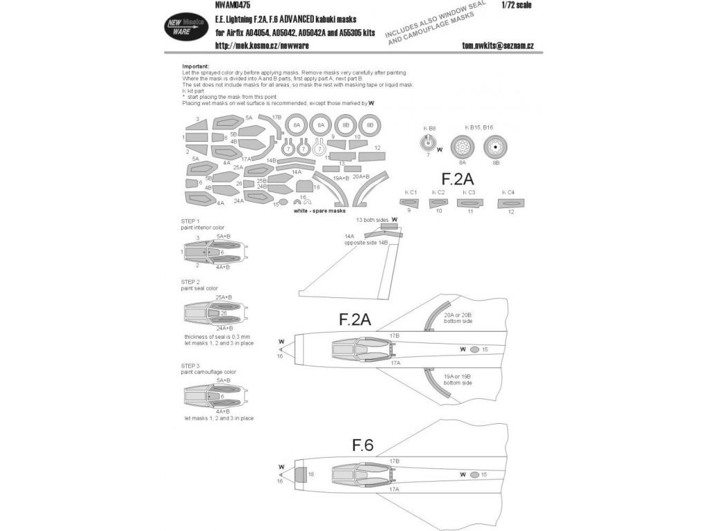 NEW WARE 1/72 Mask Lightning F.2A/F.6 ADVANCED for AIR