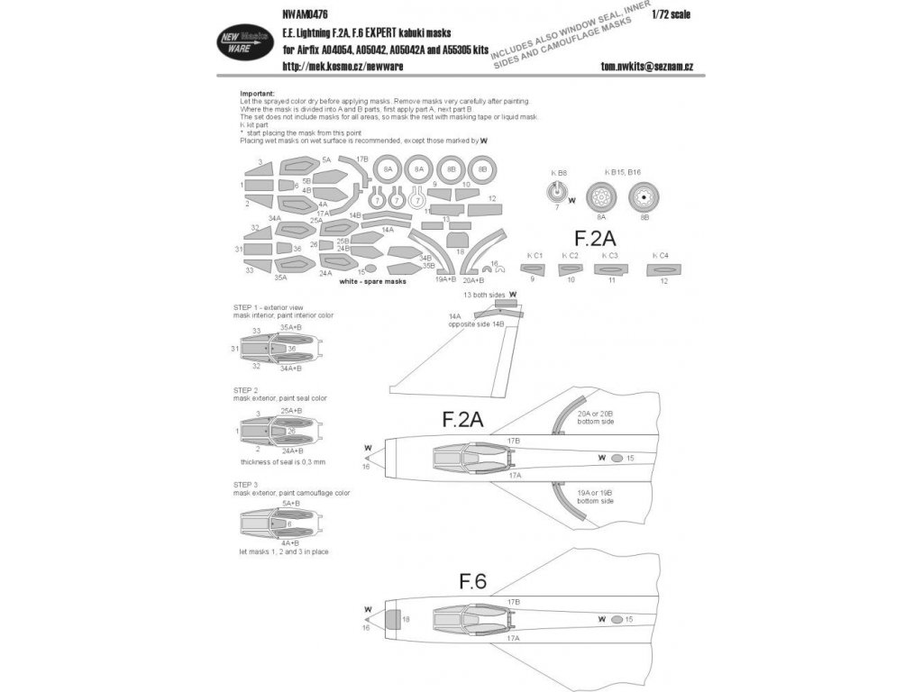 NEW WARE 1/72 Mask Lightning F.2A/F.6 EXPERT for AIR