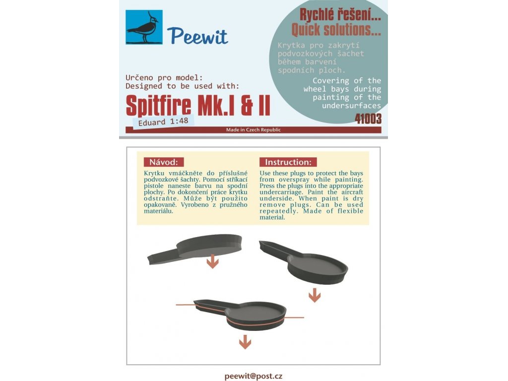 PEEWIT MASK 1/48 Wheel bay cover for Bf 109G for EDU