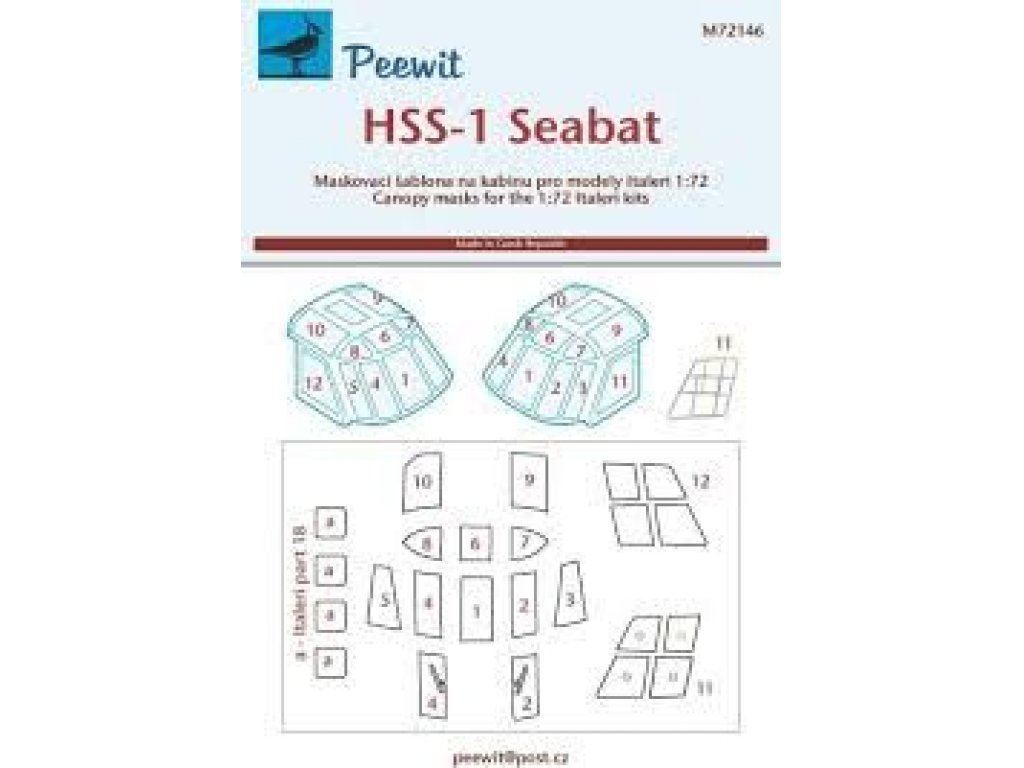 PEEWIT MASK 1/72 Canopy mask HSS-1 Seabat (ITALERI)