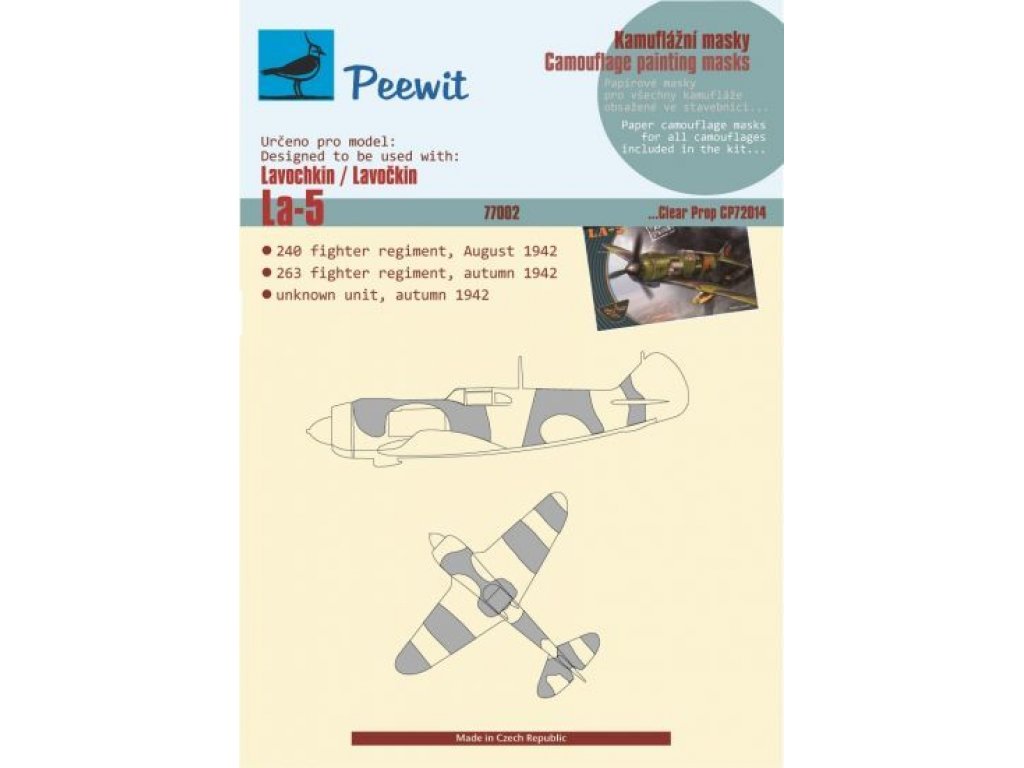PEEWIT MASK 1/72 Paper Camouflage mask La-5 for CLP