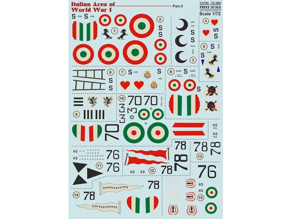PRINTSCALE 1/72 Italian Aces of WWII Pt.3 Decals