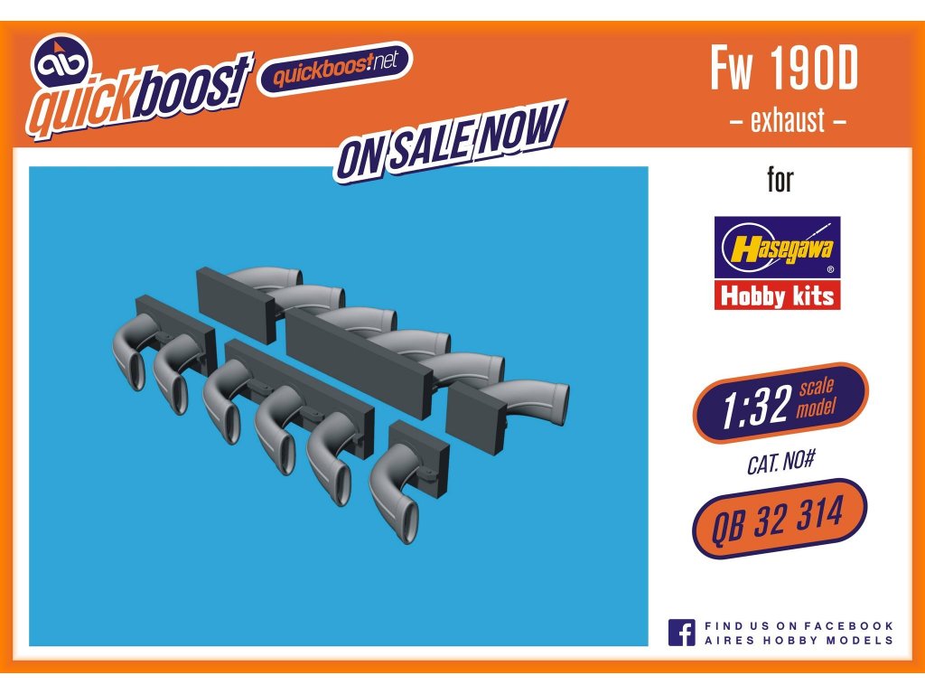 QUICKBOOST 1/32 Fw 190D exhaust for HAS