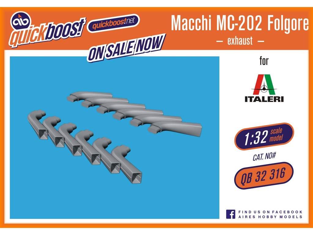 QUICKBOOST 1/32 Macchi MC.202 exhaust for ITA